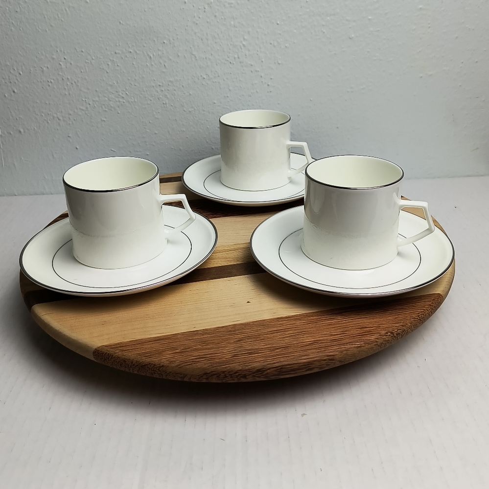 Mikasa Rochelle Narumi Japan Set Of 3 Coffee Tea Cups Ivory Porcelain
